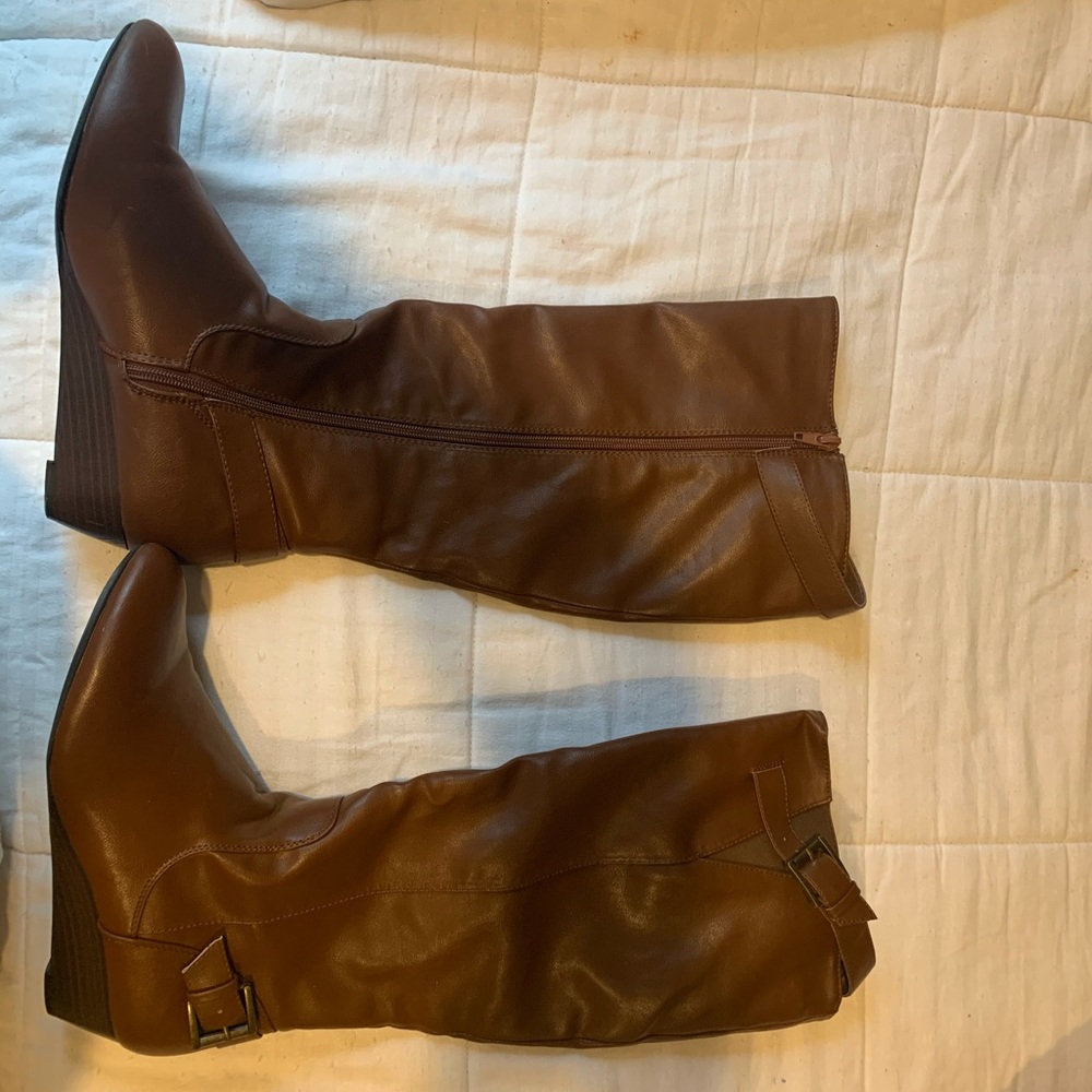 rampage brown heeled boots